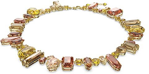 Swarovski Gema Halskette, Vergoldete Damenhalskette mit Mehrfarbigen Kristallen
