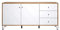 Newfurn Kommode Weiß Matt Artisan Eiche Sideboard Skandi Modern - 183x76x40 cm (BxHxT) - Highboard Anrichte - Wohnzimmer Gästezimmer Büro