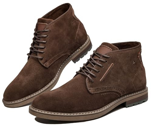 Arkbird Mens Chukka Boots, Genuine Leather Dress Boots Classic Casual Fashion Ankle Lace-up Boot for Men