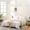 JADE POKE Betthimmel-Vorhänge, 550 cm lang, beige, durchscheinend, Betthimmel für Kinder und Erwachsene, Fenstervolant-Vorhang breit 52 (Queen, Beige)