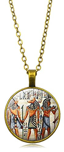 CQHODFYA Ägyptischer Gott Anubis Halskette für Herren Damen mit Anhänger,Vintage Ägypten Wolf Anubis Kette für Männer, Schmuck Geschenkidee,Halskette mit 18 +2 Verlängerung -Mit Schmuckschachtel