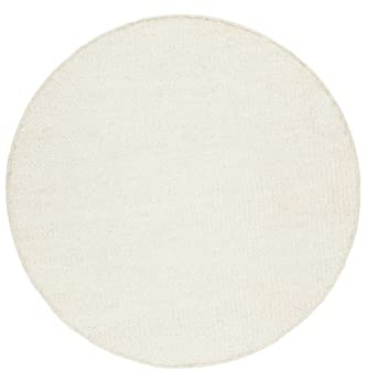 Wecon Home Handgewebter Kurzflor Esprit Kelim Teppich für Wohnzimmer, Schlafzimmer und Kinderzimmer - GOBI (120 cm rund, Creme)