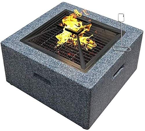Feuerstellen Outdoor Holzbefeuerte Feuerstelle Lagerfeuer Holzbefeuerte Terrasse Kohlegrill Feuerstelle für Außengrill Holzkohle rauchfreier Grill mit Funkensieb Schürhaken und Kamin mit Abd