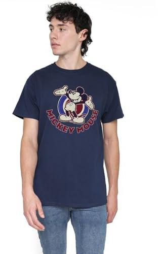 Cotton Soul Disney Mickey Mouse Americana Unisex T Shirt, Navy, Large