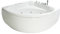 Basera® PREMIUM Indoor Eck-Whirlpool Badewanne Korfu 155 x 155 cm mit 25 Massagedüsen, Heizung, Ozongenerator, Wasserfall, LED-Ambiente, Touchpanel, Bluetooth, Radio