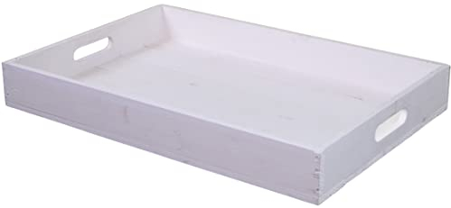 Bandeja para servir de madera de 60 x 40 x 8 cm, bandeja decorativa para la cama (marrón)