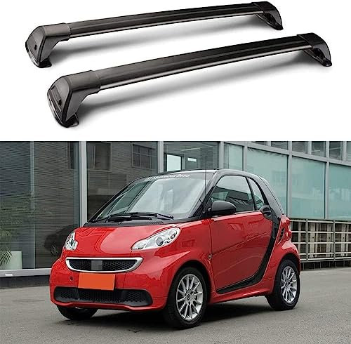 HOCAH Auto Aluminium Dachträger für Benz Smart Fortwo 451 2 Door 2009-2015 Auto Dachträger Fahrradträger Dachträger Lastenträger 2-teiliger Kreuzschienen-Dachträge