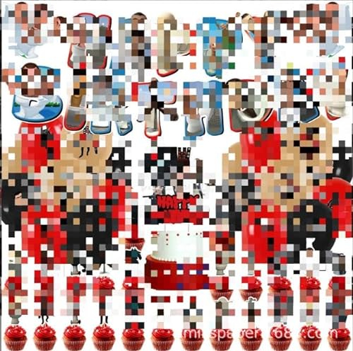 Anime Geburtstagsdeko Anime Latex Ballons Geburtstag Tortendeko Partyzubehör Set mit Happy Birthday Banner Cupcake Topper Party Geburtstag Deko für Jungen 44pcs