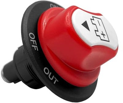 Offgridtec Batterie-Trennschalter 48V 50A Dauerstrom, M4-Anschlüsse, Drehschalter zur Stromunterbrechung für Auto, Boote, Wohnmobile, Solar – Manueller EIN/AUS-Schalter zur sicheren Energieisolierung