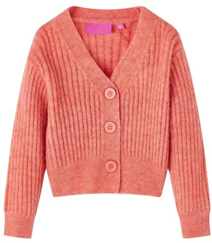 Cardigan da Bambina Lavorato a Maglia Rosa Medio 128