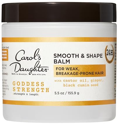 Carol's Daughter Goddess Strength Smooth and Shape Hair Balm, Hair Cream for Weak, Breakage-Prone Split Ends, 5.5 Fl Oz