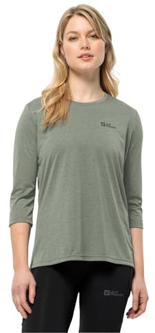 Jack Wolfskin Damen Crosstrail 3/4 W T-Shirt, Mint Leaf, L EU