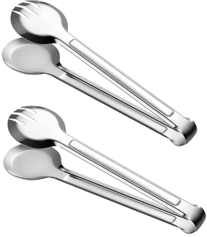 Pinzas de Acero Inoxidable para Servir - 2 Unidades para Ensalada, Buffet, Barbacoa - Ideal para Fiestas, Cocina y Restaurantes