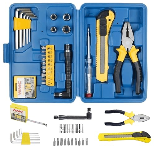 WMC Tools WMC-2025, 24-teiliges Universal-Werkzeugset aus Chrom-Vanadium-Stahl, inkl. stabilem Kunststoffkoffer