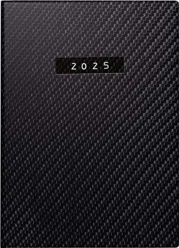 rido/idé Taschenkalender Mod. Technik II 2025 „Carbon“ | A6, Kunstleder