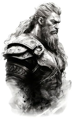 Samunshi® Wanddeko Wikinger Kämpfer Wallart Wandtattoo Asgard für Wohnzimmer Küche Wandaufkleber Wandsticker Runen Odin Thor44x70cm