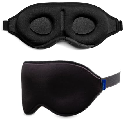 LunaLux® GOOD NIGHT Schlafmaske 100% Lichtdicht, unisex, Seitenschläfer, bequem