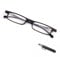 SKYWAY Ultra Dünne Faltbare Lesebrille für Herren Damen, Ultraleicht Blaues Licht Blockierend Kompakte Computerbrille, Metall und TR90 Rahmen Schwarz, 2.0