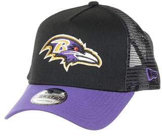 New Era Baltimore Ravens NFL Two Tone Schwarz Lila Verstellbare 9Forty A-Frame Trucker Cap - One-Size