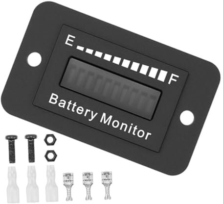 WATIIFUFU Electricity for Golf Cart Battery Battery Display Gauge Tool Voltage Adjustable Black Measuring Device for Golf Cart Monitoring