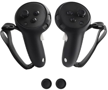 Controller-Griffabdeckung Kompatibel mit Meta Quest 3/Quest 3S,rutschfeste und Schweißresistente Silikonhülle für Besseren Halt und Komfort (schwarz)