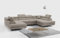 MKS MEBLE Sofa Beige Wohnzimmer - Wohnlandschaft - U-Form Couch mit Schlaffunktion - Schlafsofa mit Bettkasten - Wohnzimmer U Couch - Polstersofa mit Bettkasten - Gustaw U Beige Kronos