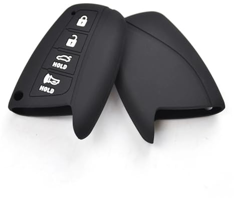 XEBRAD 4 Buttons Silicone Car Remote Key Cover Case Fob Keyless Shell Skin Protector, for Hyundai, for Genesis, Santa Fe Ix45, Equus, Azera car key shell