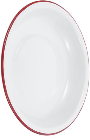 MAGICLULU Sturdy Deep Enamel Dinner Plate Vintage Style Mixing Bowl Set for Salad Soup
