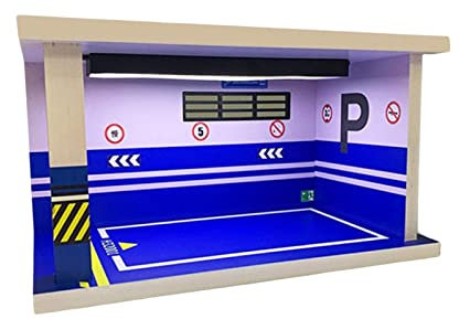 Qianly 1:24 Parkplatz Szene Modell Parkplatz DIY Modellauto Display Szene Modell, Blau