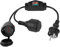 Jubaopen Enchufe Doble para Enchufe,Enchufe Doble Conmutador de Norma EU Cable Alargador De Goma, 250V/16A, Enchufe Machoy Hembra 2AC IP44, Resistente al Agua para Dormitorio, Despacho, Salón