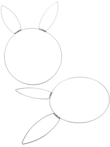 Alipis 2St Hasenkopf-Reifen Plüsch -Hasenkopf Spitze Kaninchen Bausatz Spitzengirlande DIY Osterdeko Wreath Zubehör Kranzrahmen aus Draht Osterhasen-Kreiskranz Eisen Silver