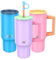 SHO XL Tumbler - Insulated Stainless Steel Reusable Water Bottle Iced Coffee Travel Mug with Handle, Straw Lid & Slider Lid - 900ml / 30 oz - Cold 24 Hours - Hot 12 Hours (Neon Nostalgia, 900ml)