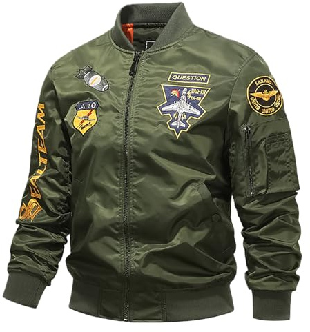 Blouson Homme Printemps Ete Léger, Veste Décontractée Homme Aviateur Coupe-Vent Transition Coupe Fines Veste Décontracté pour Hommes Blouson Moto Jacket Vestes Imperméable avec Poches Zippées