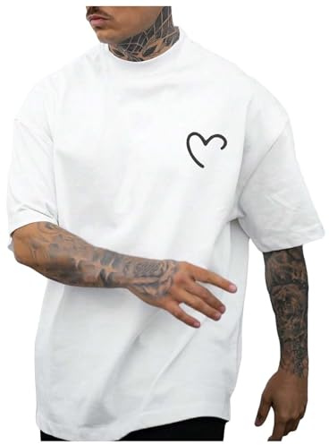 2025 T Shirt da uomo, maglietta da uomo, maglietta oversize per uomini in primavera ed estate, tendenza per ragazzi con grande motivo stampato a maniche corte, top da uomo neon, Viola scuro, M