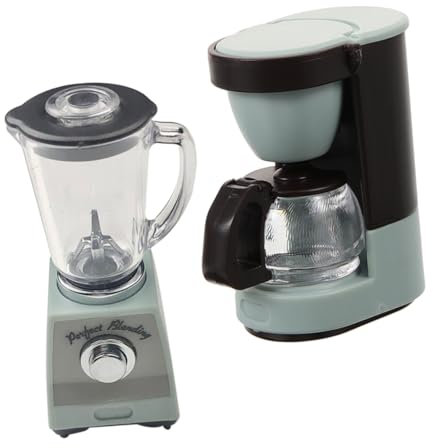 BRIGHTFUFU Scale Miniature Maker and Juicer Set Dollhouse Miniature Appliances for Pretend Play Swan Coffee Machine Toy Accessory