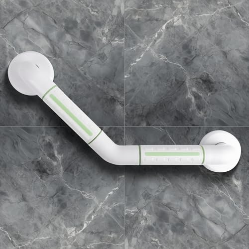 ITSOGOO 135° Barre D'appui Douche 25 x 25 cm Poignée de Baignoires acier inoxydable Antidérapante pour Personnes Âgées Avec Fluorescence pour Handicapés Salle de Bain,WC
