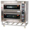 Cleiton® Forno per pizza industriale doppio elettrico 4+4x32 cm con pavimento in ceramica refrattaria e termostato di qualità | Temperatura max 400°C - 13200W | Forno professionale per bar e