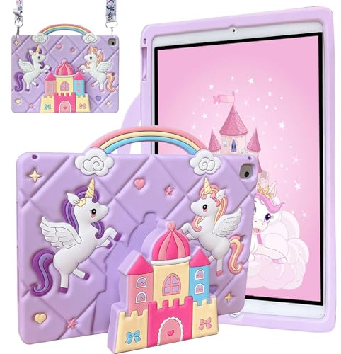 YeaQuelior Kinder Hülle für iPad 9,7 Zoll (6./5. Generation, Modell 2018/2017), iPad Pro 9,7 (2016)/ iPad Air 2 / iPad Air, mit Griff, Ständer, Schultergurt