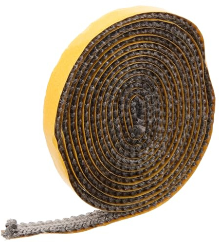 FIXOSHEE Hitzebeständige Selbstklebende Dichtschnur für Holzofen Tür Abdichtung Hitzebeständiges Glasfaserband Einfache Montage Rauchdichtung für Kamin und Ofentür