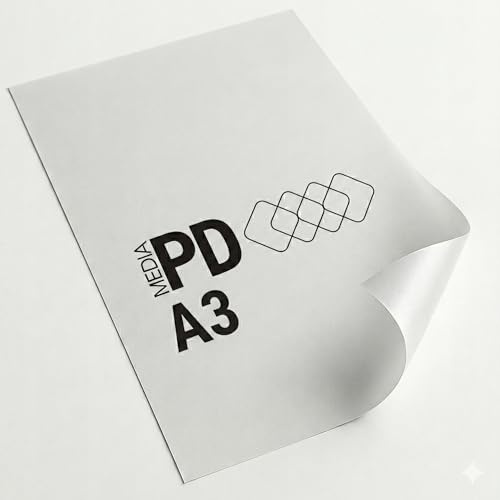 DTF Folie A4 & A3 – 100 Blatt - Hot Peel Transferfolie für Textildruck - Transparent & Glatt PET-Folie - Waschbeständig, langlebig & brillante Farben - Für Baumwolle, Polyester & Mischgewebe (A3)