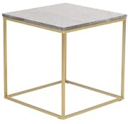 FURNLUX Estelle Couchtisch, Marmor-Grau Dekor, 50x50x50 cm, 20 kg, Modernes Design, Montage erforderlich, Quadratisch, Mit Montageanleitung, Metallkonstruktion