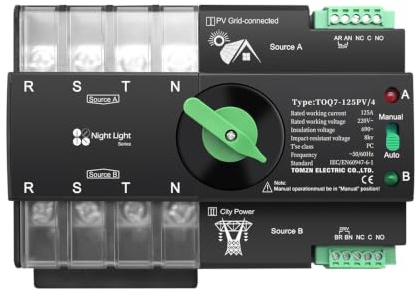 Disjoncteur triphasé 4P 63A 100A 125A 230V double puissance 1 pièce(125A)