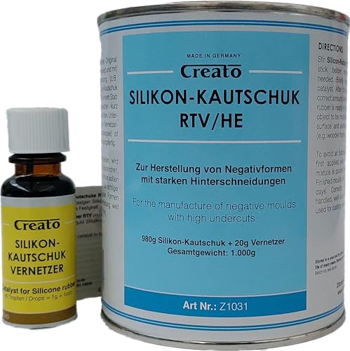 Caoutchouc silicone RTV-HE 1 kg avec réticulateur