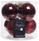 Decoris Weihnachtskugel aus Glas, Bordeauxrot, 8 cm