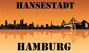 U24 Flagge Fahne Hansestadt Hamburg Skyline 90 x 150 cm