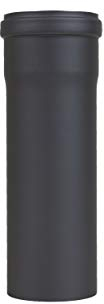 LANZZAS Pelletrohr 250 mm Verlängerung - im Durchmesser 80 mm - Farbe: schwarz - inklusive Silikon-Dichtring