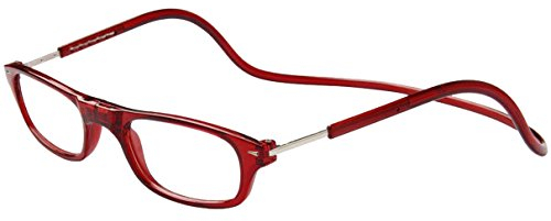 TBOC Lesebrille Lesehilfe für Herren und Damen – Dioptrien +2.00 Bordeaux Fassung Brillen mit Stärke Faltbare Einstellbare Trend Frau Mann Senior Magnetverschluss Clip Alterssichtigkeit Presbyopie