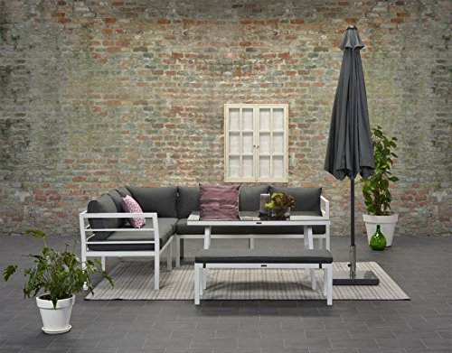 Garden Impressions Hohe Dinning Aluminium Lounge Blakes White, inklusive XL Bank und wasserabweisender Kissen