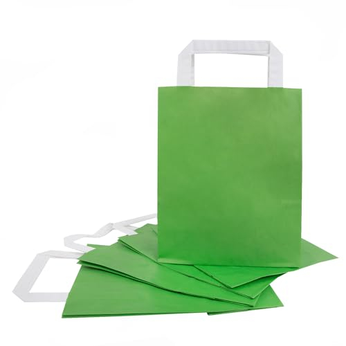 Logbuch-Verlag 25 Ostern Geschenktaschen grün aus Papier 18 x 8 x 22 cm zum Befüllen als Geschenk Osternest für Süßigkeiten