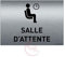 AUA SIGNALETIQUE - Plaque de porte Aluminium brossé imprimé AluSign - 210x150 mm - Double Face adhésif au dos (Salle d'attente)